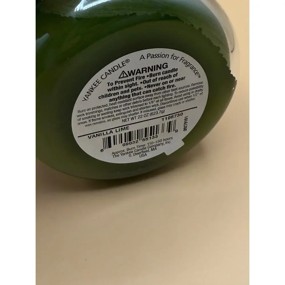 🍋 Yankee Candle Vanilla Lime 22oz Large Jar 1 Wick Scented Candle